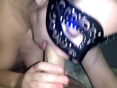 Young Brunette swinger super Sucks Big Cock In A Mask After Huge Party