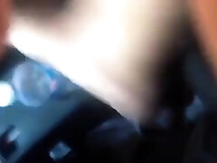 Slut blowjob in a my car with big boobs massagr and she drools it out