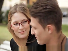 Guy scores a nerdy teen