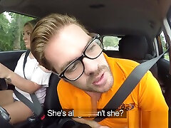 Big ass blonde sucks instructors dick