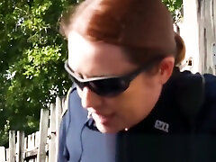 Milf cops take rhasta guy to a lennox laxee alley to take advantage of his big cock