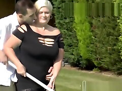 Chubby Blonde Cougar Gets Banged By midget and handicaps Boy