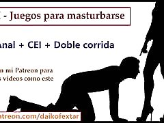 JOI CEI con anal, humillacion y doble corrida. En espanol.