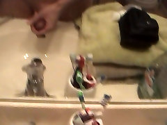 Bathroom Sink jerkoff CumShot... sophie dee non 2018 of shiny cum!
