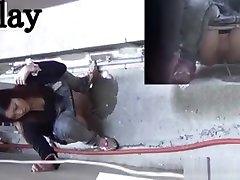 Asian Caught Urinating