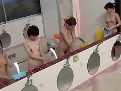Bathing youthful boobs piss