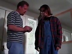 Lonely school girl sucks off dude with tattoo and get nailed