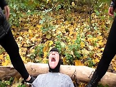 Femdom Brats dominate slaves outdoor