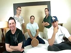 slutty milf kisses bf takes on a room full of dicks