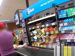 Petite shoplifter gets all the meat she can pack but she has to pack it in her mouth and pussy