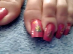 Super Long Toenails Toe Wiggling Curling Feet Soles Several Views