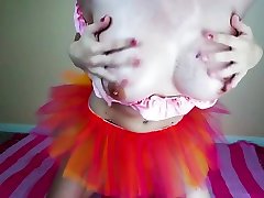 redhead birthday sex butt plug play, oil, and cum