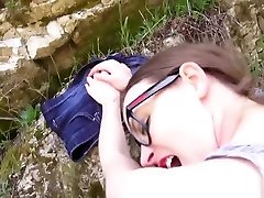 NERDY BRUNETTE BABE JAY TAYLOR BENT OVER AND FUCKED HARD IN PUBLIC