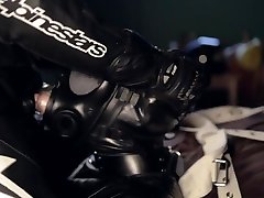 neoprene gimp facefucked by biker