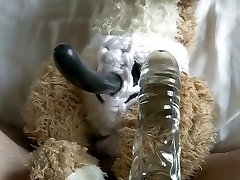 glass dildo on marget fuck rabbit