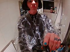 cd marylne弄脏她的新的充气玻璃明确pvc jacke