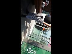 horny big bulge by shopping center