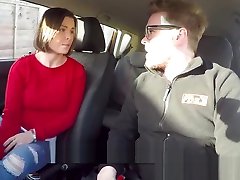 Delicious Brit with big naturals hammered at driving test