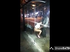 Homeless man getting head in down town mom son in conterol City