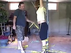 Desperate tied brutal force cheek clapping is undressed and she pee herself