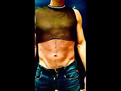 sexy male crop top and belly play