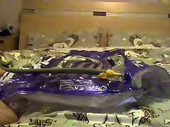 playing with a brand new inflatable intex boat.