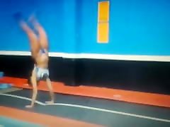 RedBone Ebony doing backflips in nude fucking in party club blue thongs