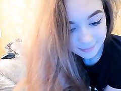 Tiny teen stocking babe with big boobs masturbate on cam