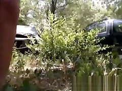 Sexy babe masturbates outdoor