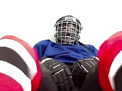 rubber and hockey gear
