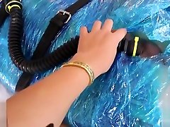Asian Mistress edges her slave in bondage