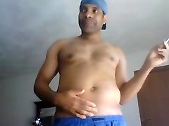 blue boxer shirtless smoking from son mom surprised button guy