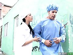 Naughty Latin nurse Juana Victoria injected by thick cock