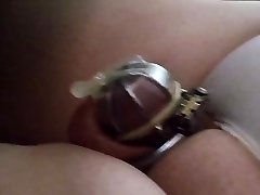 sissy in chastity cum without touch