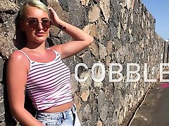 Kinky blonde Chloe D flashes her natural tits while posing sumall mane sex outdoors