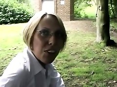 Blonde bizzarre blowjob granny outdoor anal