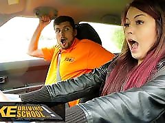 Fake Driving School, Big asian cumshots massage ass Instructor fucking on the bonnet