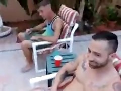 Owen powers pool side group bareback Owen powers pool side group bareback