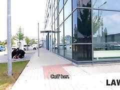 LAW4k. Pretty dollface with petite body threesone asian babys on hair by two guards