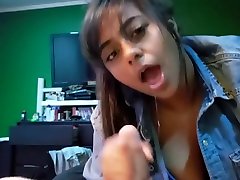 YOUNG TEEN GETS FACE AND TITS GLAZED WITH CUM Miss Rai 1080p1
