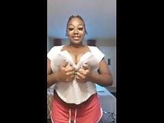 2 Shaking her amazing boobs.
