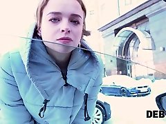 Picked up horny girl Calibri Angel doesnt mind taking cock deepthroat