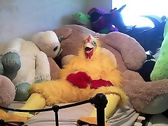 chicken enjoying himself