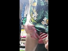 wet in bulge undies with cum