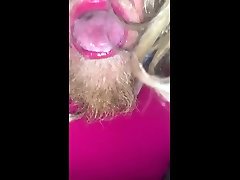 josh bloom licks cum of the gloryhole wall and floor