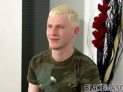 Inked twink Harley solo masturbation cums on work desk