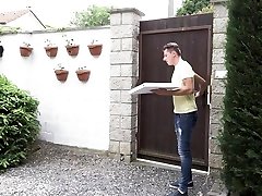 Pizza femdom spoon fed big clit hood gets his dick sucked