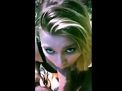 Amazing blonde girl choke on bfs cock and swallow cum