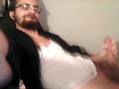 Cumming all over my shirt and closeup of the results