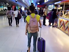 Lovely hup porn3 model Leona Mia is walking around the city